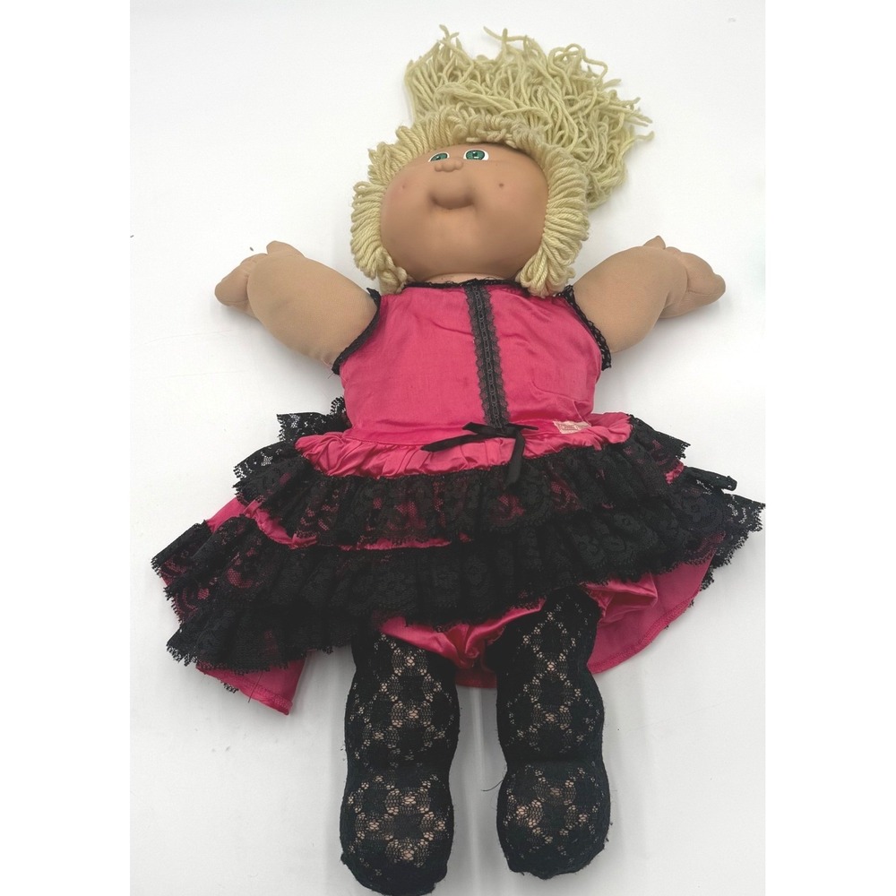 Cabbage Patch Kids 16" Vintage Doll Blonde Original Tagged Pink Lace Dress 1982